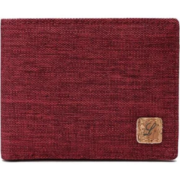 New Fabric RFID Wallets for Men / Women Wine Red Bifold Wallet - Picture 1 of 7